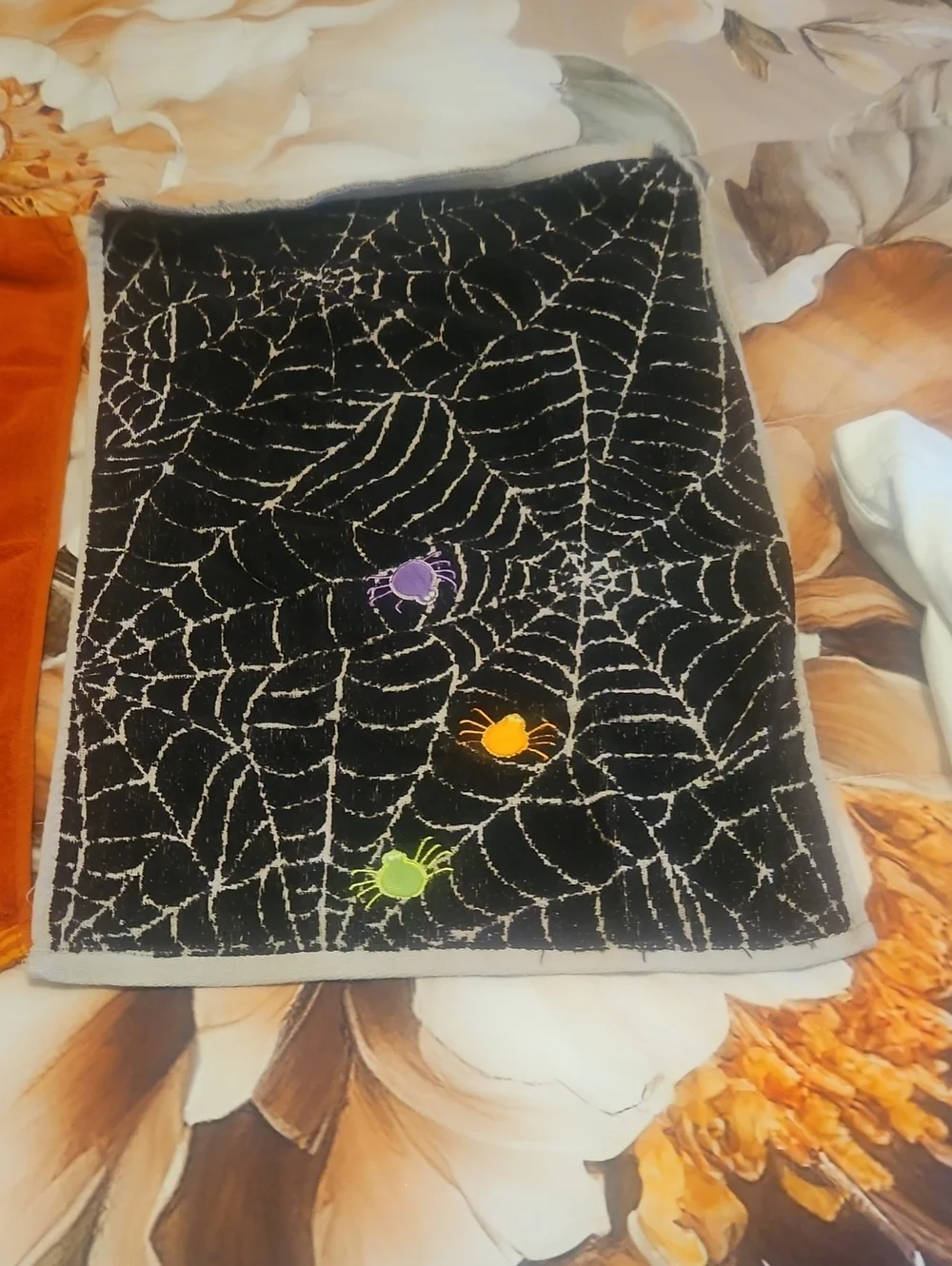 Hallowern Towels Kitchen Rust  & BLACK Celebrate Together 100% Cotton